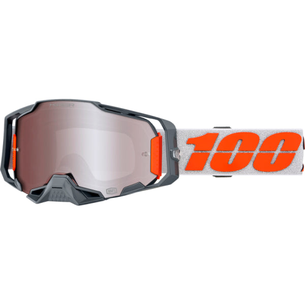 Lunettes de Motocross Armega Hiper Lentilles Miroir 100% gris et orange