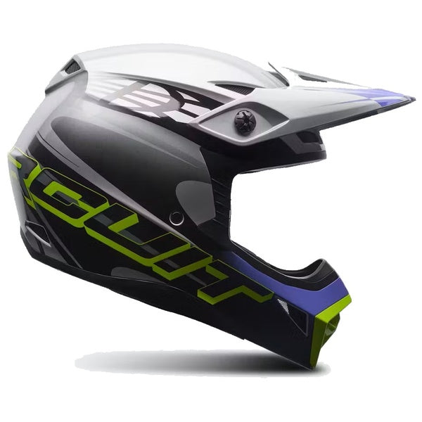 Casque de Motocross MX-10 Intake Édition Limitée Mauve/Vert de gauche