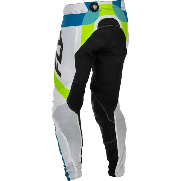 Pantalon de Motocross Fly Lite Bleu/Blanc, de dos