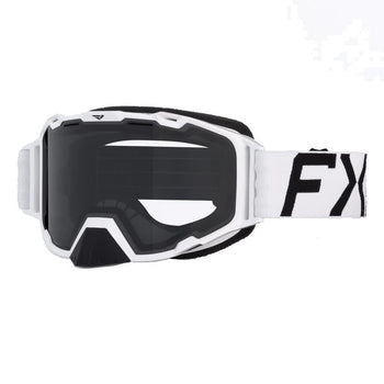 Lunette de Motocross Maverick Prime FXR Blanc/Noir incliné de face