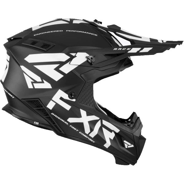 Casque de Snowcross Helium Race Division Noir/Blanc de gauche