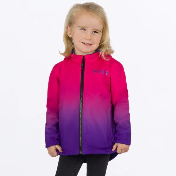 Manteau Ride Réversible enfant rose mauve, de face