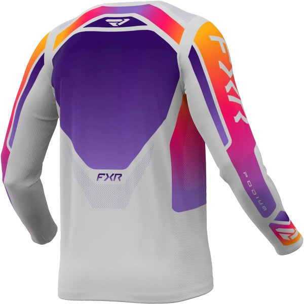 Chandail de Motocross Podium Relay Blanc/Mauve de dos