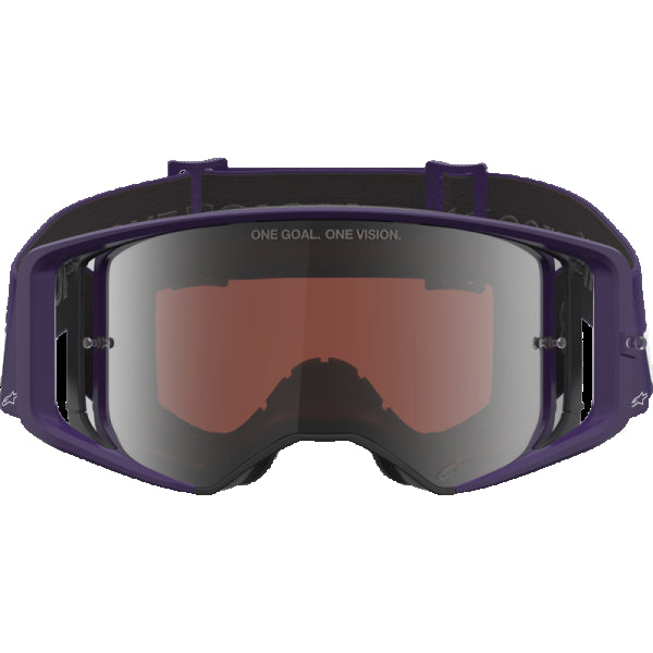 Lunette de Motocross Supertech Hunter Lawrence  Mauve/Argent, de face