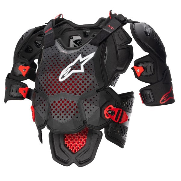 Plastron de Motocross A-10 V2 Alpinestars noir, de face