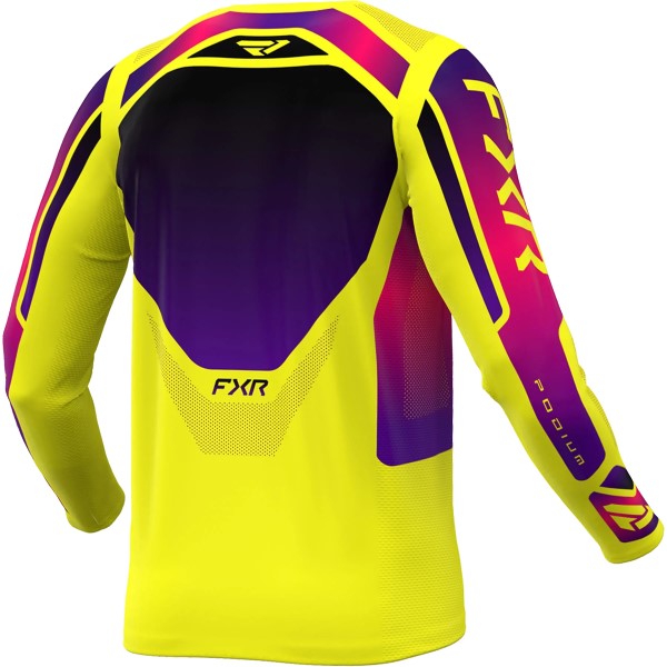 Chandail de Motocross Podium Relay Mauve/Jaune de dos