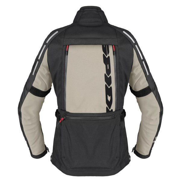 Manteau de Moto 4 Season 3 Femme  Noir Beige, Dos