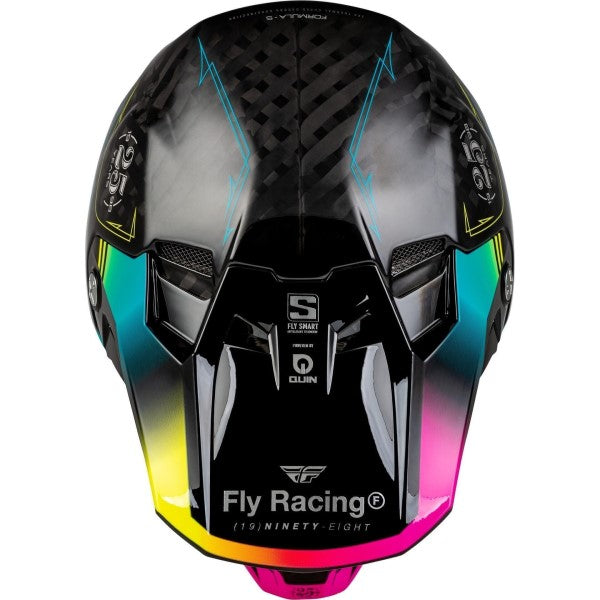 Casque de Motocross FLY Racing Formula S Carbone Legacy Noir Mauve Dessus