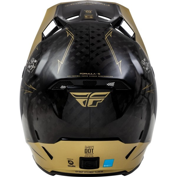 Casque de Motocross FLY Racing Formula S Carbone Legacy Noir Or Arrière