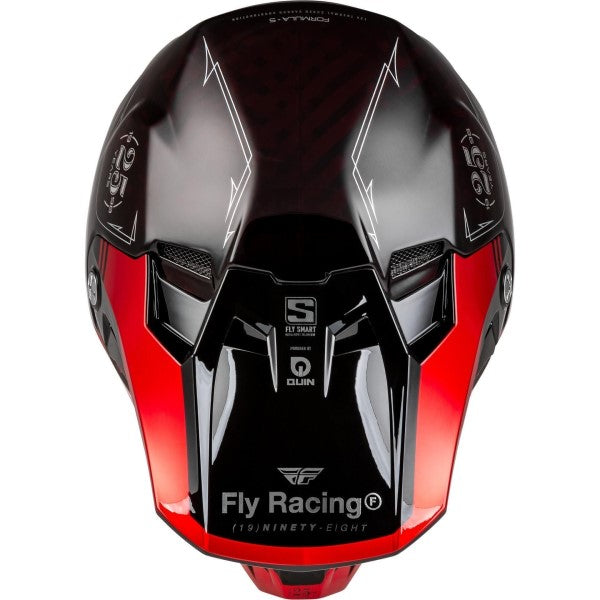 Casque de Motocross FLY Racing Formula S Carbone Legacy Noir Rouge Dessus