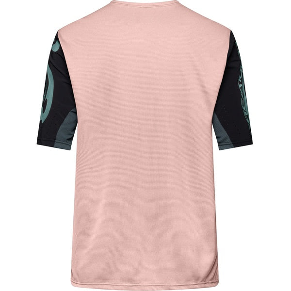 Maillot de Vélo Defend Creation Manches Courtes Rose/Noir de dos