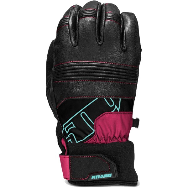 Gants de Motoneige Free Range Noir/Rose/Bleu dessus