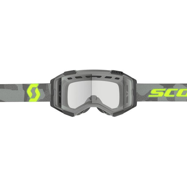 Lunettes de Motocross Scott Fury Enduro Gris Jaune Face