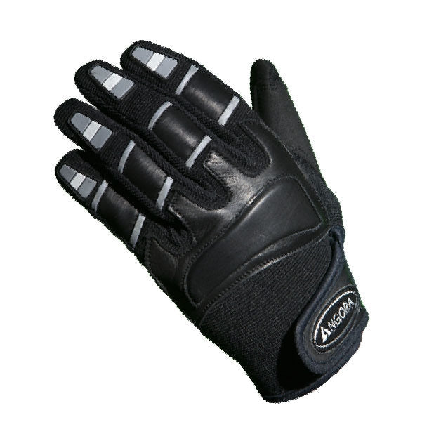 Gants de Moto 32 Angora noir, main gauche dessus