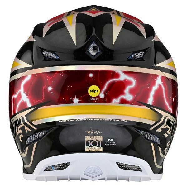 Casque de Motocross SE5 Carbon MIPS Lightning Troy Lee Designs or, arrière