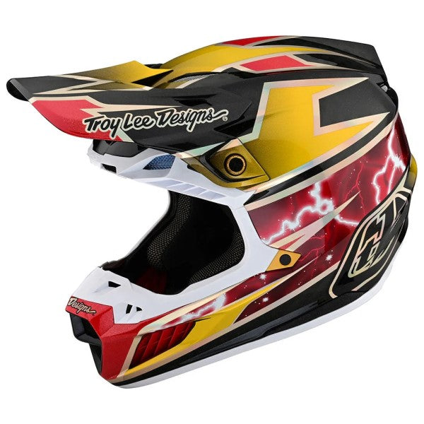 Casque de Motocross SE5 Carbon MIPS Lightning Troy Lee Designs or, de 3/4