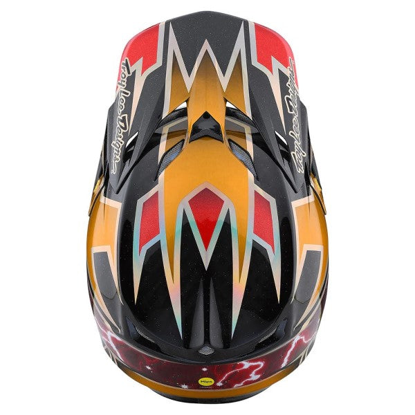 Casque de Motocross SE5 Carbon MIPS Lightning Troy Lee Designs or, dessus