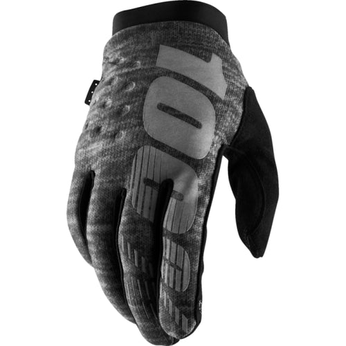 Gants de Motocross Brisker Temps Froid 100% gris