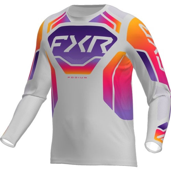 Chandail de Motocross Podium Junior  Blanc Mauve