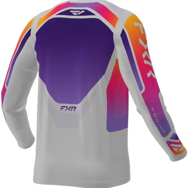 Chandail de Motocross Podium Junior  Blanc Mauve, de dos