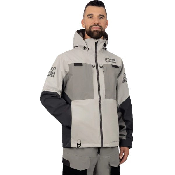 Manteau Vapor Pro Tri-Laminate FXR gris clair, de face