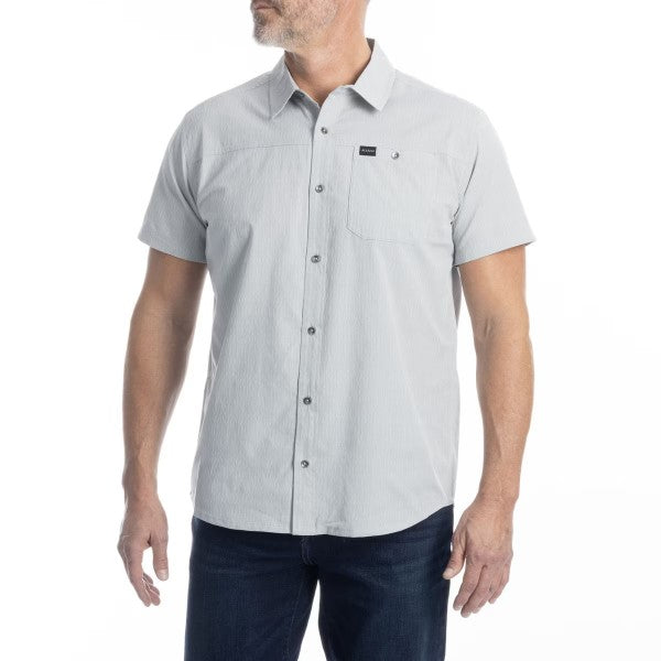 Chemise Oxbow Klim gris clair, de face