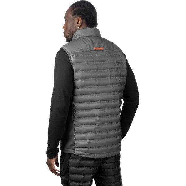 Manteau Matelassé Hybride Podium Sans Manche FXR gris, de dos