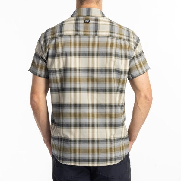 Chemise Nero Stretch Klim gris et bleu, de dos