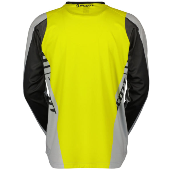 Chandail de Motocross Evo Swap Scott gris et jaune, de dos
