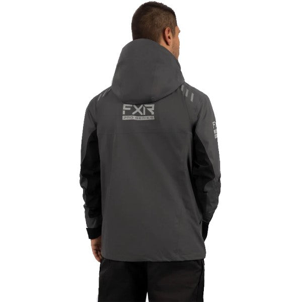 Manteau Vapor Pro Tri-Laminate FXR noir et gris, de dos