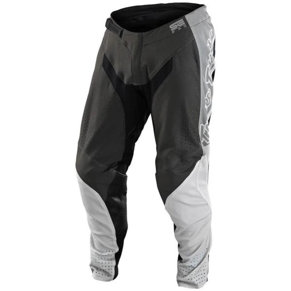 Pantalon de Motocross SE Pro Quattro Troy Lee Designs gris et noir, de face