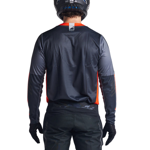 Chandail de Motocross Scout GP Recon Troy Lee Designs gris et orange, de dos