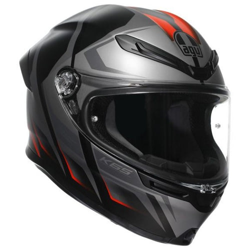 Casque Intégral de Moto K6 S Karve AGV gris et rouge, de 3/4
