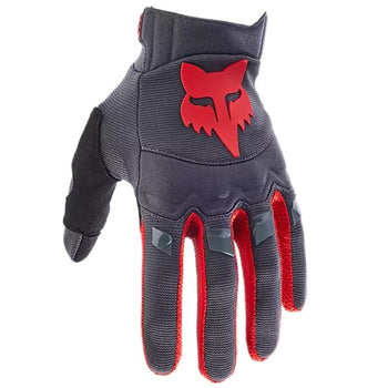 Gants de Motocross Dirtpaw CE Fox gris et rouge, dessus