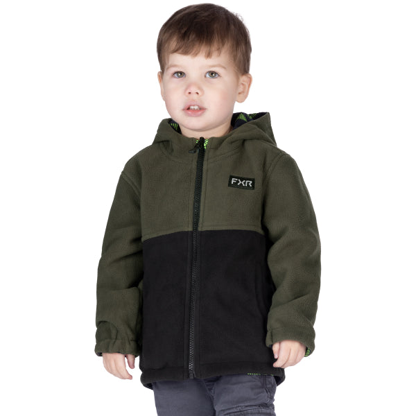 Manteau Ride Reversible Enfant FXR gris et vert, côté gris