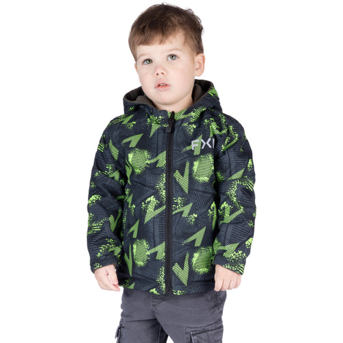 Manteau Ride Reversible Enfant FXR gris et vert, côté vert de face