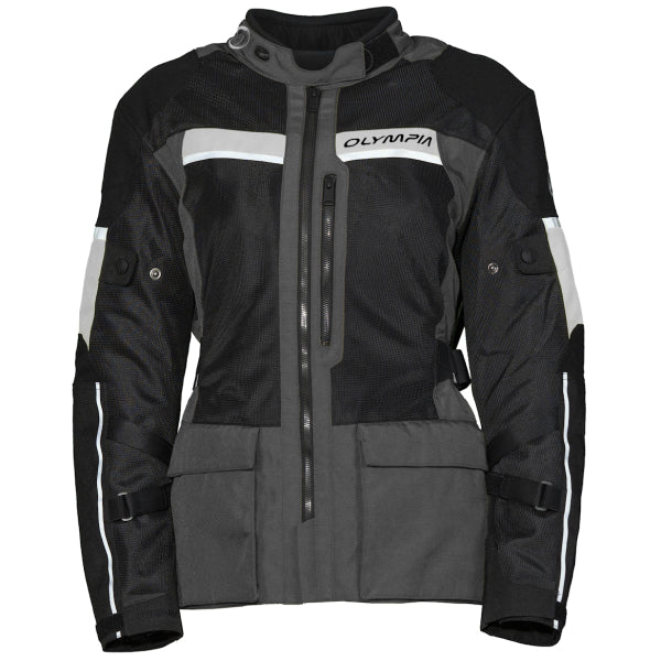 Manteau Imperméable de Moto Dakar 4 Femme Olympia Motosports gris foncé