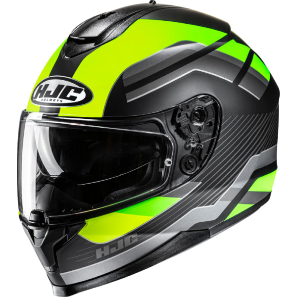 Casque Intégral de Moto C70 Belis HJC haute visibilité et noir