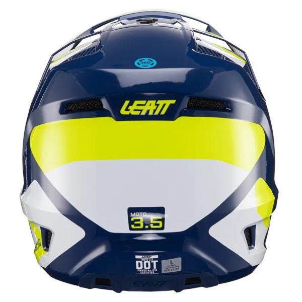 Casque de Motocross 3.5 V24 Junior Bleu/Jaune de dos