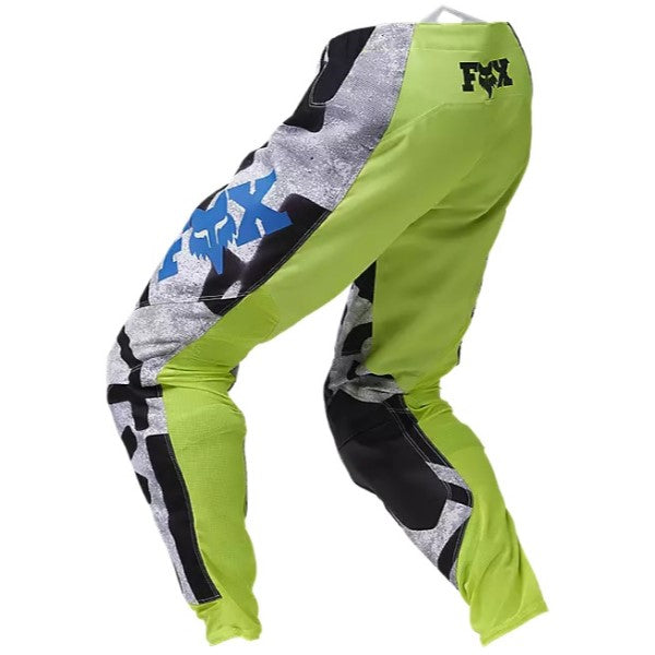 Pantalon de Motocross 360 Seventy4 Fox haute visibilité et noir, de dos