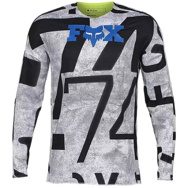 Chandail de Motocross 360 Seventy4 Fox haute visibilité et noir, de face