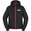 Manteau de Moto Hoodie Armor Evo Rouge/Noir de face