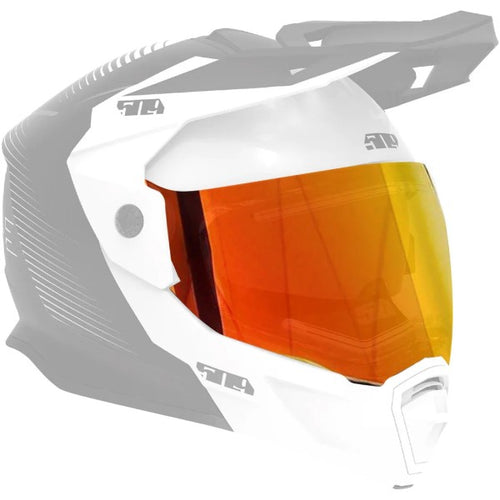 Visière de Motoneige Delta R4 Ignite Orange incliné de face