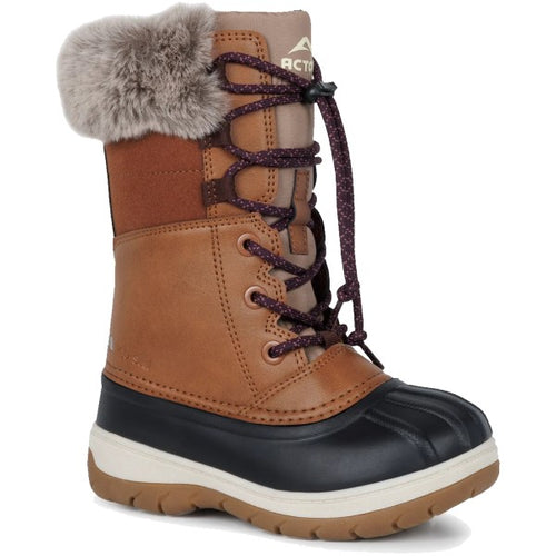 Bottes d’Hiver Fizz Junior Brun/Orange incliné de face