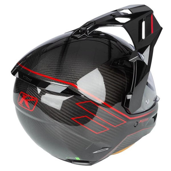 Casque Intégral de Moto X1 Alpha Klim Noir/Rouge, arrière