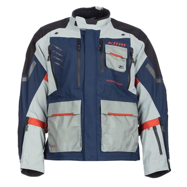 Manteau de Moto Carlsbad Klim Bleu/Rouge, de face