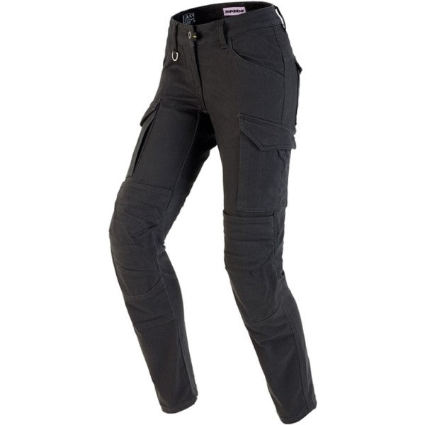 Pantalon de Moto Pathfinder Cargo Femme Noir de face