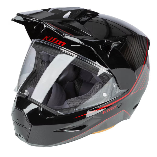 Casque Intégral de Moto X1 Alpha Klim Noir/Rouge, vue 3/4
