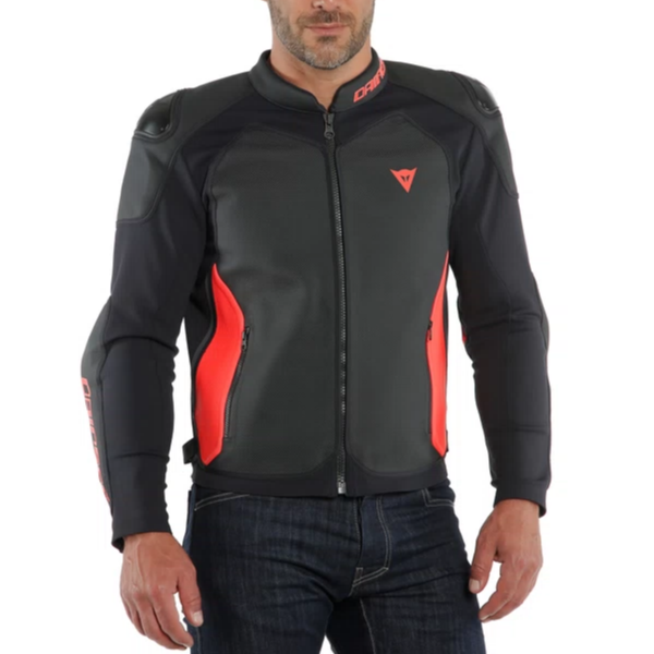 Manteau de Moto Dainese Intrepida Perf. Noir_Rouge Modèle