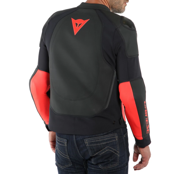 Manteau de Moto Dainese Intrepida Perf. Noir_Rouge Modèle Dos